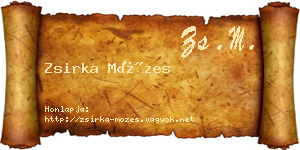Zsirka Mózes névjegykártya